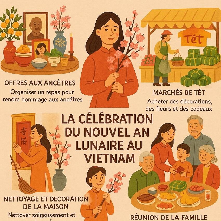 Célébration du Tet des Vietnamiens