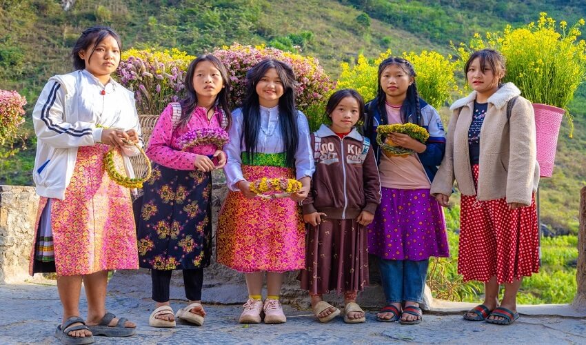 Filles chez les ethnies minoritaires à Ha Giang