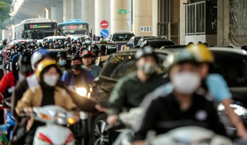 Le trafic est important à l'heure de pointe