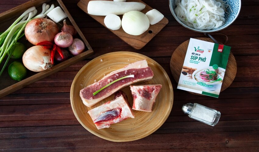 Les ingrédients pour pho bœuf Hanoi