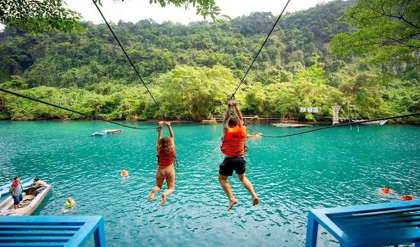 La tyrolienne est une activité très appréciée des jeunes
